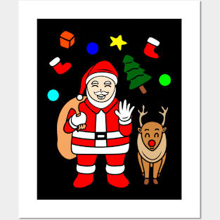 Christmas santa boy Posters and Art